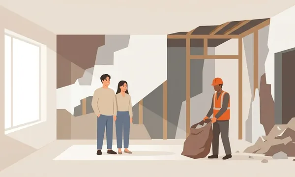 철거플랜 소개 일러스트